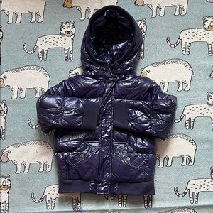 Stylish Purple Hooded Puffer Jacket for girls, sz 5